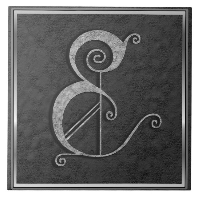 E Monogramme "Pierre grise médiévale" Carreaux en  (Devant)