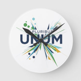 E Pluribus Unum Runde Wanduhr