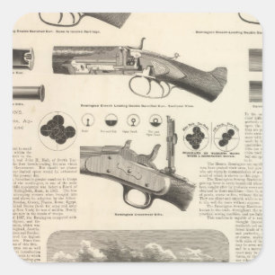 E Remington and Sons Quadratischer Aufkleber