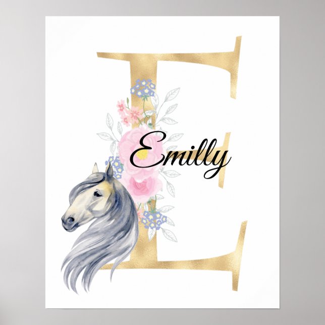 E-Schreiben personalisierte Bezeichnung Monogramm  Poster (Vorne)