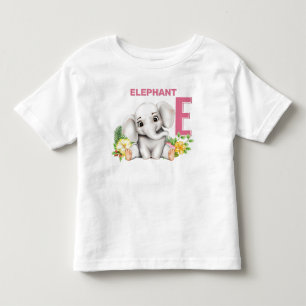 E steht für Elefant Alphabet Kleinkind T-shirt