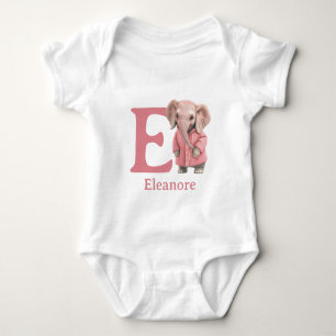 E steht für Elefant Personalisieren Baby Strampler