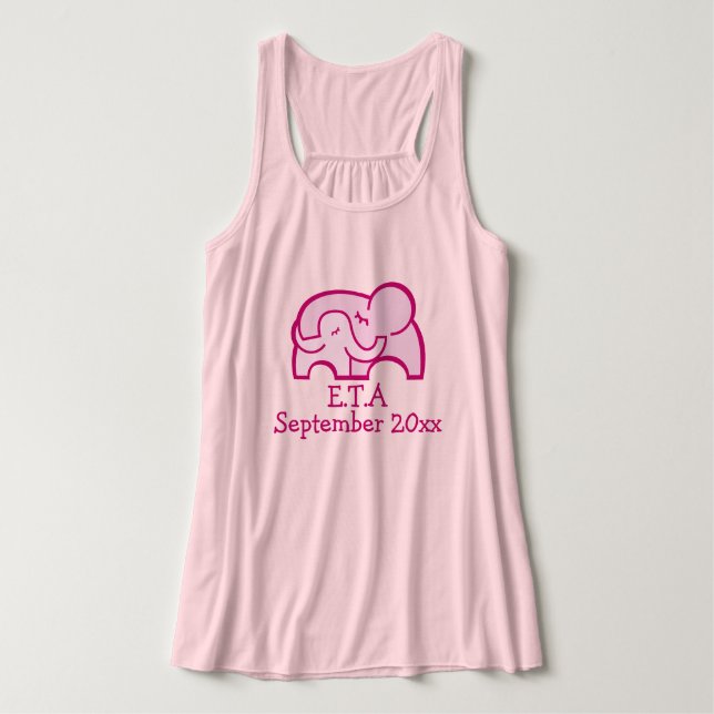 E.T.A. Elefant umarmt rosa Mütterschaft Tank Top (Design Vorderseite)