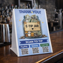 E-Tip Jar Scan to Pay QR Code Pedestal Sign