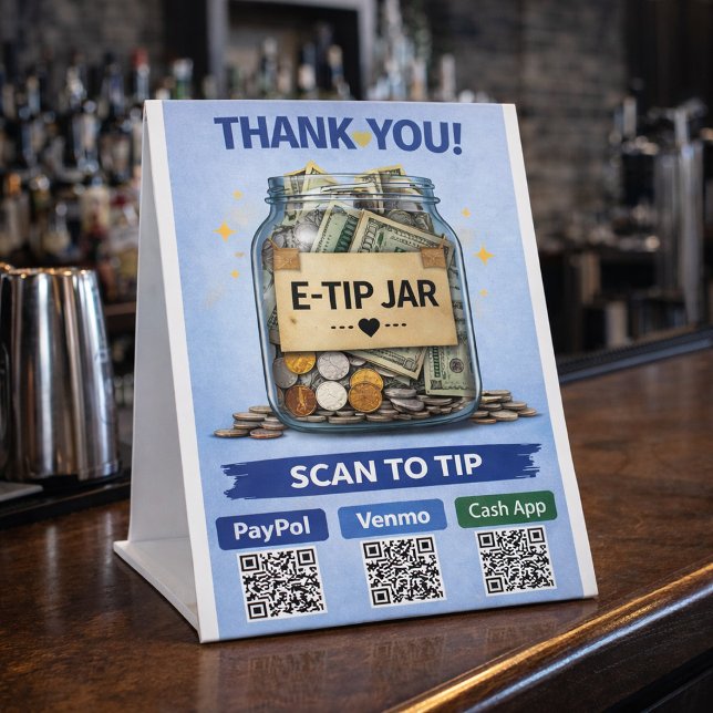 E-Tip Jar Scan to Pay QR Code Pedestal Sign Sockelschild (Von Creator hochgeladen)