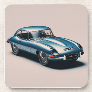E-Typ Jaguar Coupe (blau) Getränkeuntersetzer