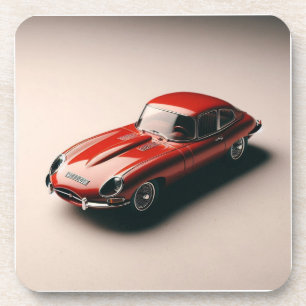 E-Typ Jaguar Coupe (rot) Getränkeuntersetzer