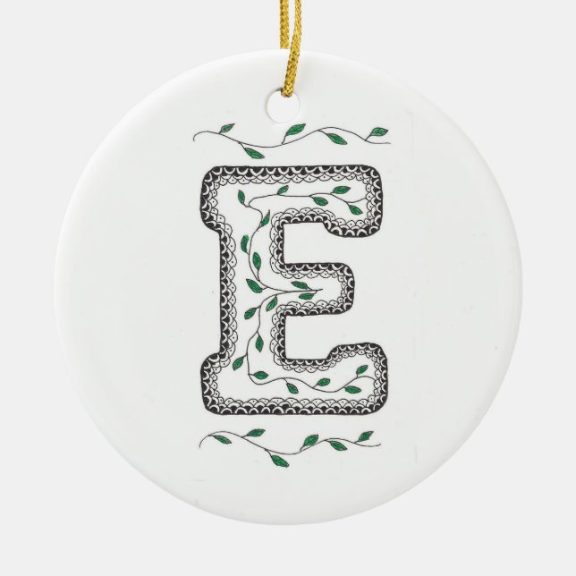 E Ursprüngliche Weihnachtsbaumverzierung Keramik Ornament (Vorne)