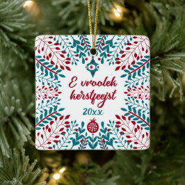 E vroolek kerstfeejst, West Flemish Merry Xmas Keramikornament