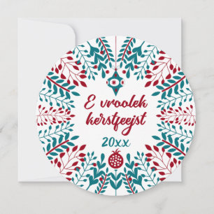E vroolek kerstfeejst, Westflämisches frohe Weihna Feiertagskarte