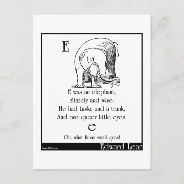 E war ein Elefant Postkarte (Vorderseite)