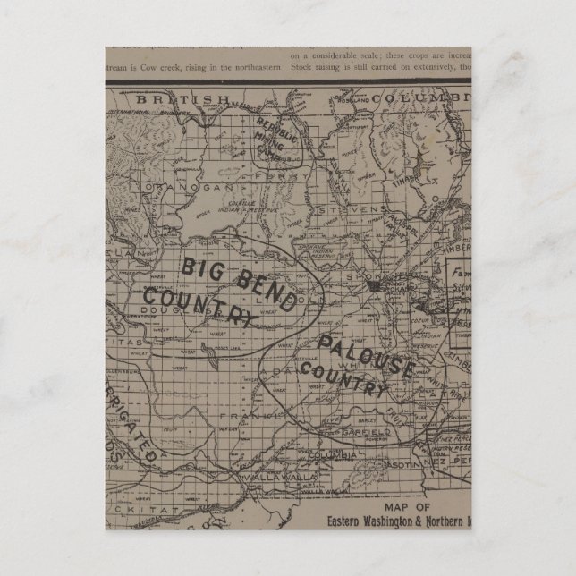 E Washington, N Idaho Postkarte (Vorderseite)