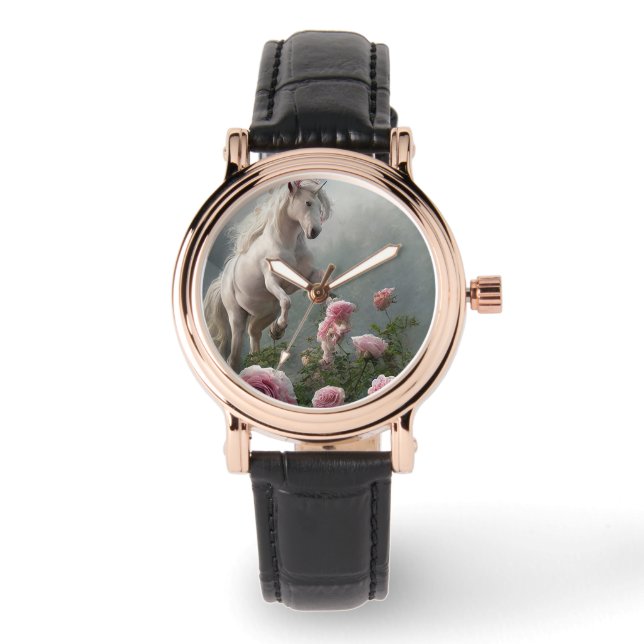 E-Watch für Frauen, Einhörner, verschiedene Gurte  Armbanduhr (Vorderseite)