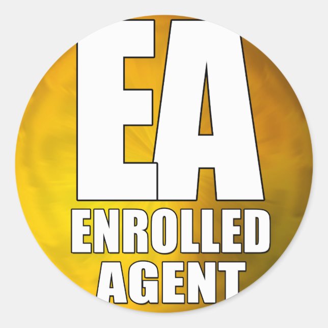 EA LOGO ENROLLED AGENT RUNDER AUFKLEBER (Vorderseite)