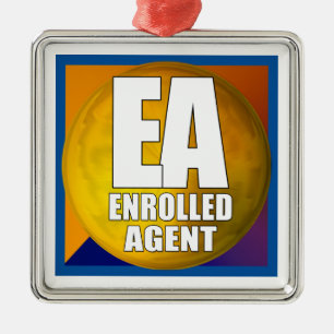 EA LOGO ENROLLED AGENT SILBERNES ORNAMENT