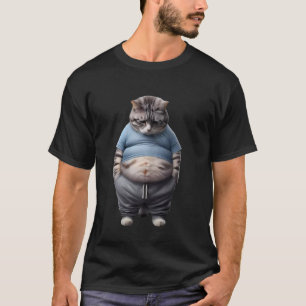 Eagerlys Fat Cat Art - Bauch - Traurige Katze T-Shirt