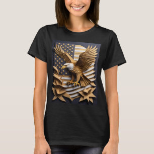 Eagle 3D Paper Art Design T - Shirt