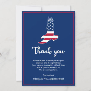 Eagle American Flag Army Military Veteran Beerdigu Dankeskarte