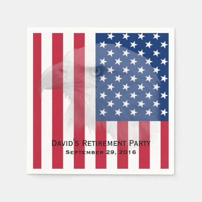 Eagle & American Flag für den militärischen Ruhest Serviette (Vorderseite)