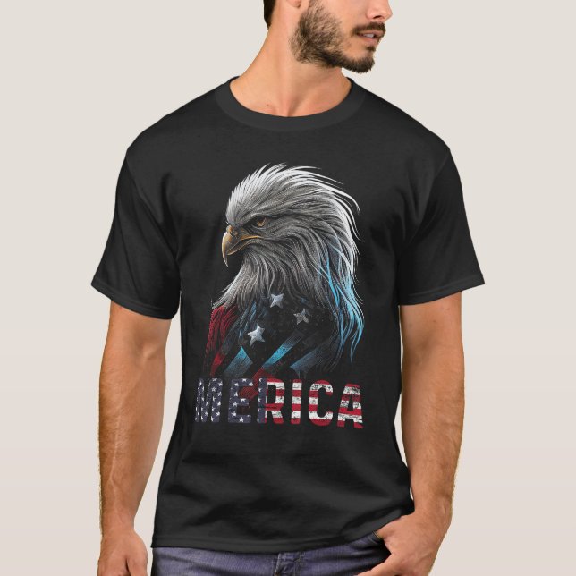 Eagle American Flag USA Flag Mullet Eagle 4th of J T-Shirt (Vorderseite)