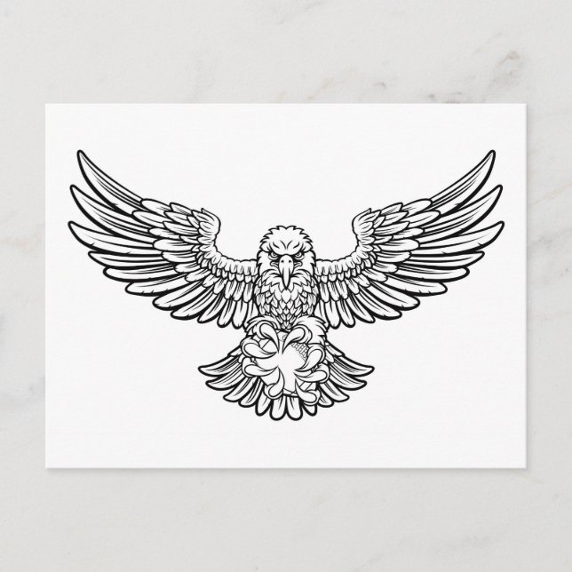 Eagle American Football Sports Mascot Postkarte (Vorderseite)