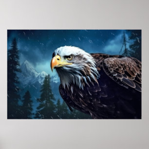Eagle Animal Bird Majestic Wilderness Poster