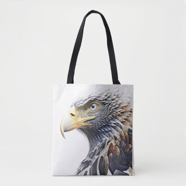 Eagle Animal Portrait Nature Wildlife Malerei Tasche (Vorderseite)