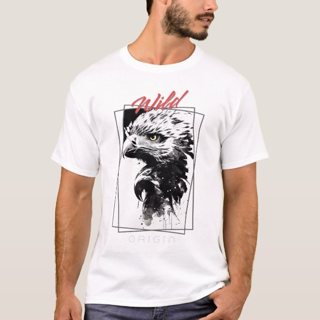Eagle Bald Wild Natur Freier Geist Kunst, Kultur T-Shirt (Vorderseite)