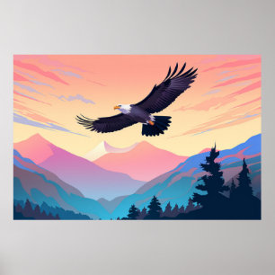 Eagle Bird Animal Mountain Natur Wildnis Poster