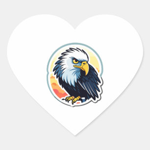 Eagle Bird Illustraion Herz-Aufkleber