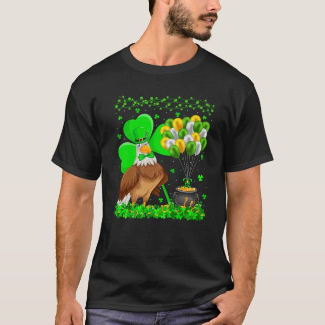 Eagle Bird Lover Funny Kleeblatt Eagle St Patrick' T-Shirt (Vorderseite)