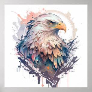 Eagle Bird Portrait Animal Painting Wildlife Free Poster