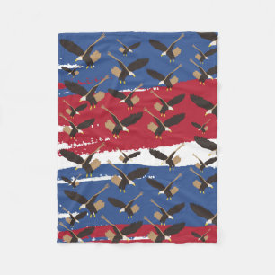 Eagle Bird USA Patriotic American Flag Fleecedecke
