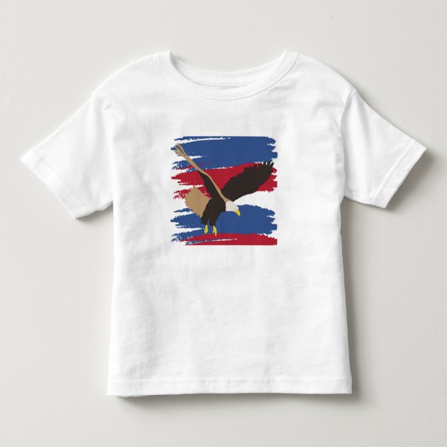 Eagle Bird USA Patriotic American Flag Kleinkind T-shirt (Vorderseite)