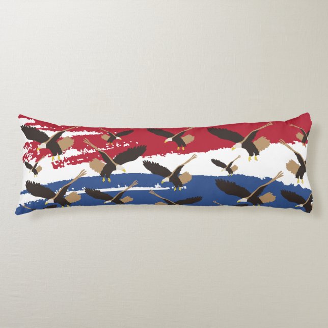 Eagle Bird USA Patriotic American Flag Seitenschläferkissen (Vorderseite)
