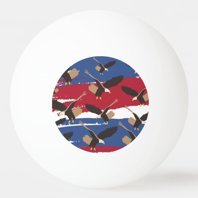 Eagle Bird USA Patriotic American Flag Tischtennisball (Vorderseite)