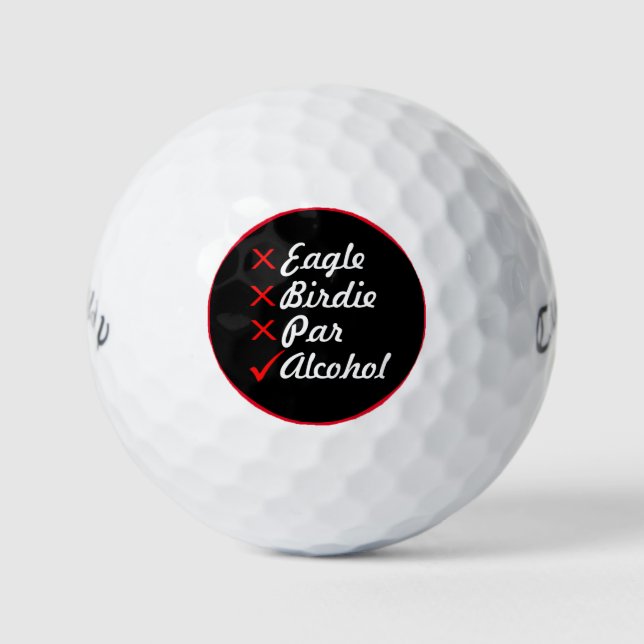 Eagle Birdie Par Alcohol 2 Spaß Golfball (Vorderseite)