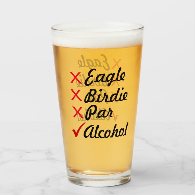 Eagle Birdie Par Alcohol Spaß Glas (Vorne (Gefüllt))