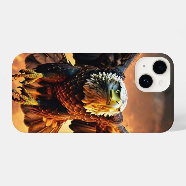 "Eagle Chase iPhone 14/13 Fall: Schutz gegen Gewal iPhone 14 Hülle (Rückseite (Horizontal))