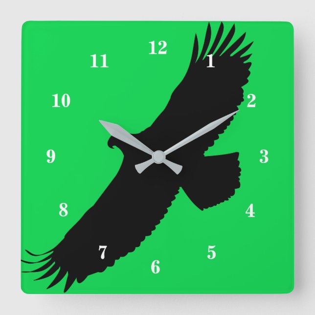 Eagle Clock - Custom Colors Quadratische Wanduhr (Vorderseite)