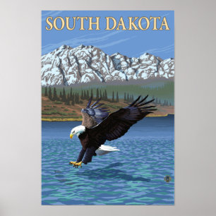 Eagle DivingSouth Dakota Poster