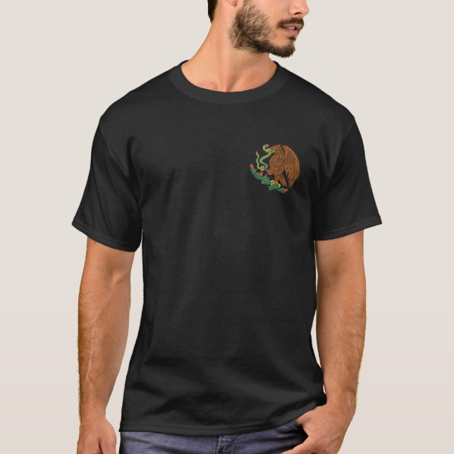 Eagle Emblem Mexiko mexikanische Flagge Cinco De M T-Shirt (Vorderseite)