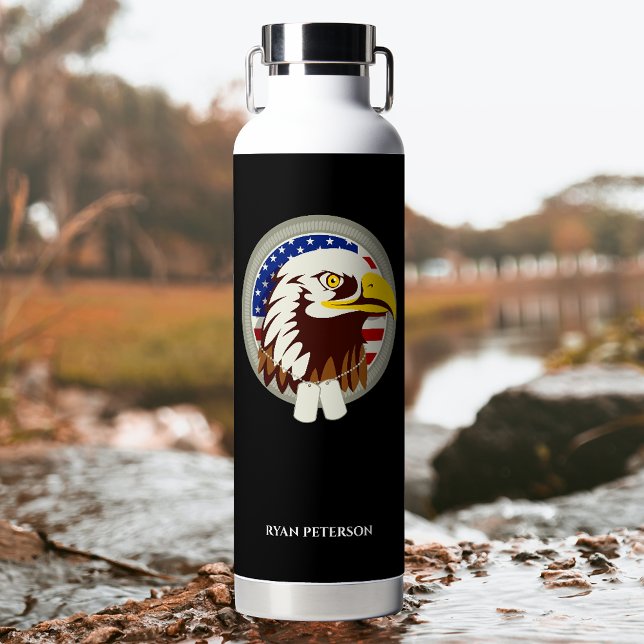 Eagle Emblem USA Flag Vertikal Trinkflasche (Von Creator hochgeladen)
