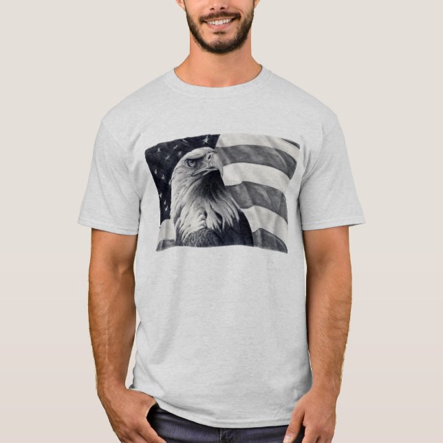 Eagle et T-shirt de drapeau (Devant)