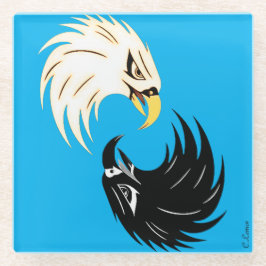 "Eagle Eye" Coaster - Blue Glasuntersetzer