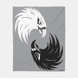 "Eagle Eye" Fleece Blanket Design - B&W