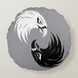 "Eagle Eye" Rundkissen - S/W Rundes Kissen