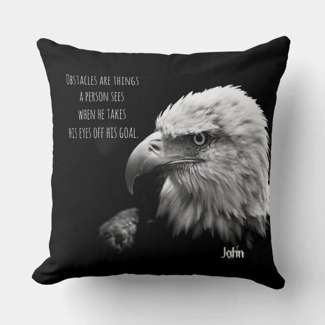 Eagle Eyes Bestes Zitat Personalisierter Name Kissen (Vorderseite)