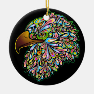 Eagle-Falke-psychedelische Entwurfs-Verzierung Keramikornament