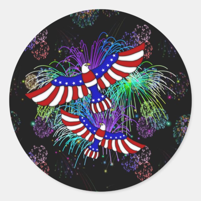 Eagle Fireworks Runder Aufkleber (Vorderseite)